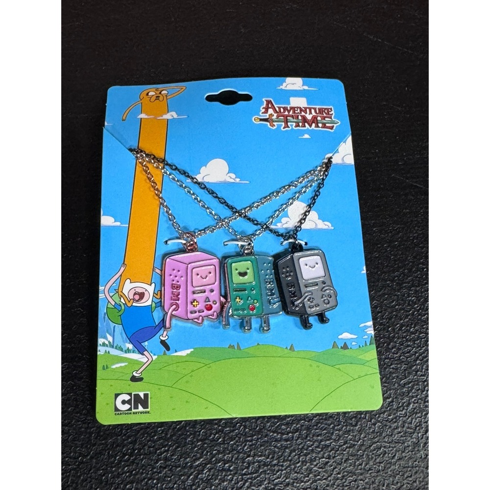 Adventure Time BMO Necklace Set 3 Pack Pink Green Black Cartoon Network Jewelry